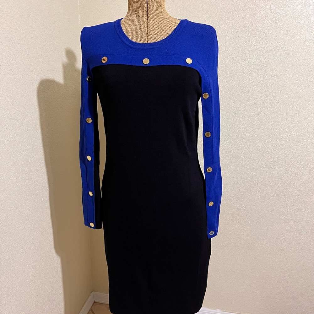 Calvin Klein stretch black and blue dress size PM